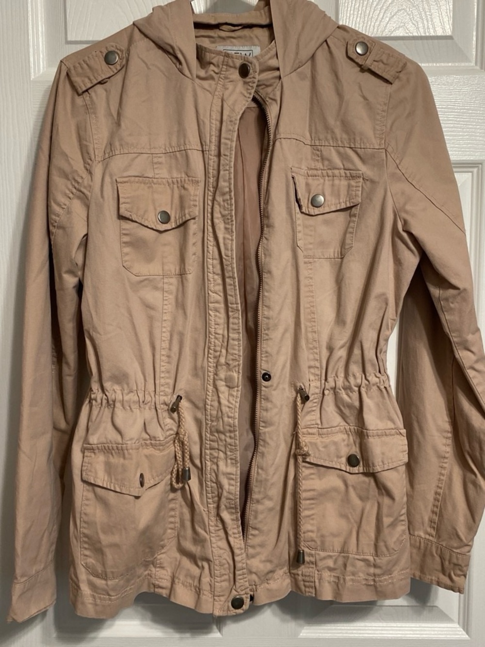 New Look Hooded Utility Jacket in Light Tan